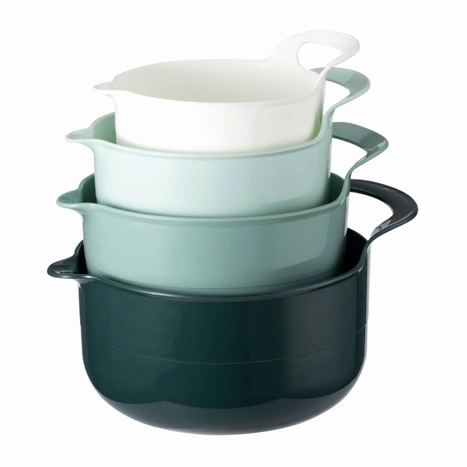 Multicolor 4PCS Mixing Bowls Nesting Plastic Set Pour Spouts Handles Bowl