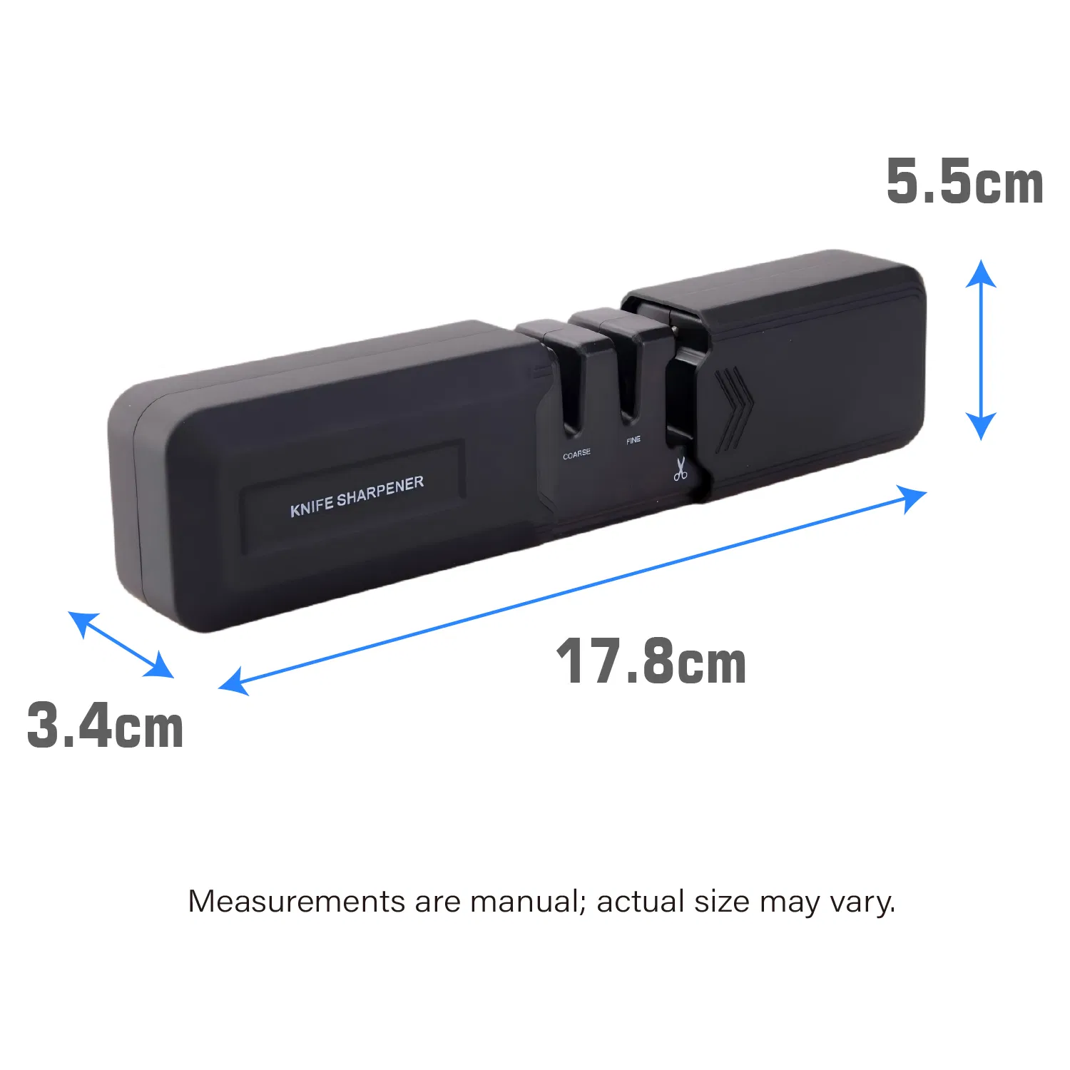 Retractable Knife Sharpener 3 Stage Coarse Fine Scissor Non-Slip Ergonomic Compact Travel-Tool