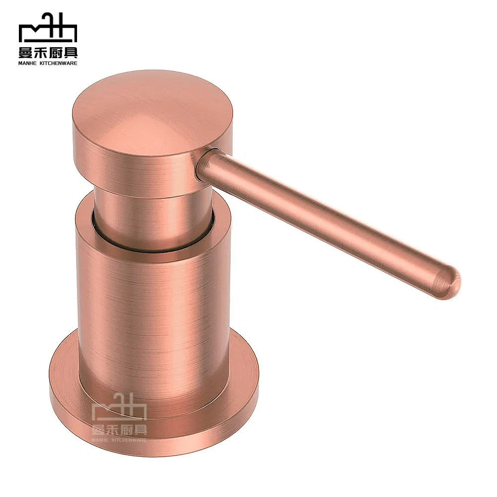 Дозатор для мыла встраиваемый, розовое золото, с трубкой