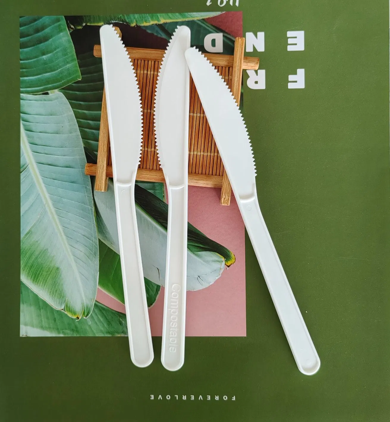 Disposable Compostable Cutlery PLA Forks and Spoons Flatware Knife Tableware Cutlery Utensils