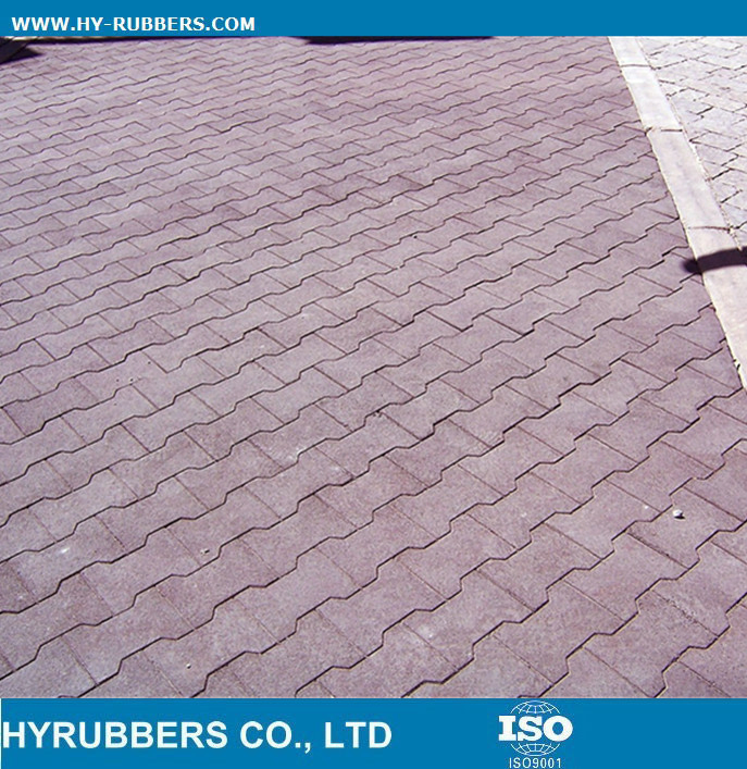 Interlock Gym Use Rubber Floor Tile, Dog Bone Safety Rubber Floor Recycled