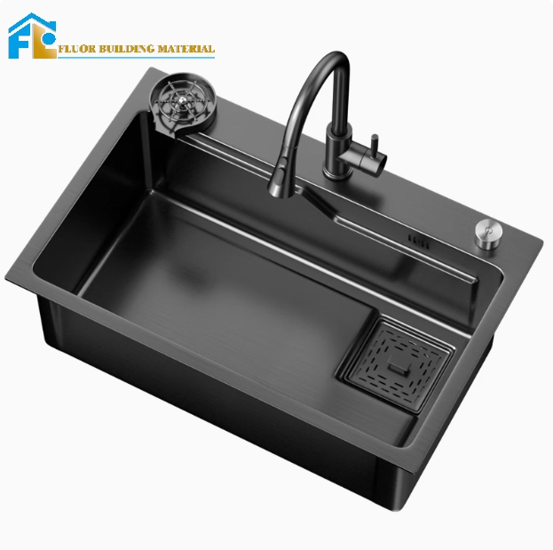 Fluor Wholesale Kitchen Basin Single Sink Faucet Set 304 Stainless Steel
