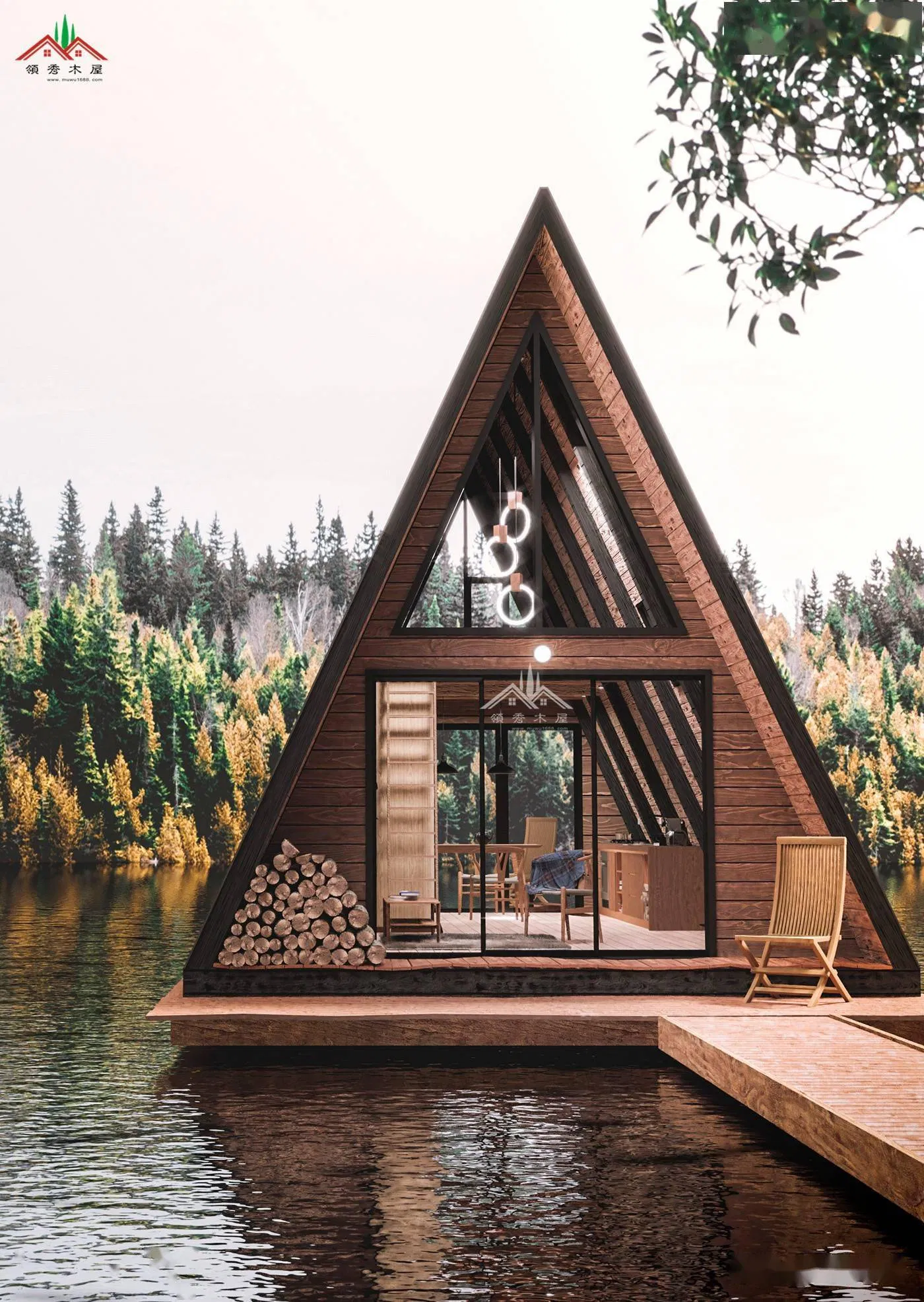 Steel Prefabricated a-Frame Tiny Home of Steel Structural Building with 2 Bedrooms