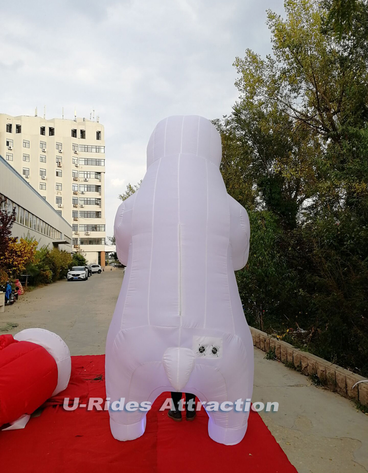 Inflatable Polar bear advertising walking cartoon with LED lights