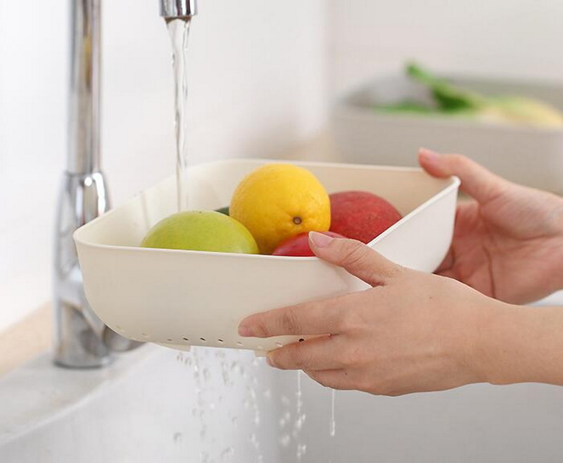 Rectangle Fruit Vegetables Wash Drain Basket