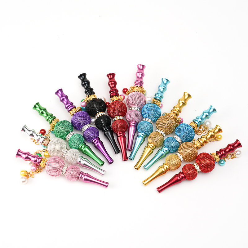 Handheld Metal Various Exquisite Insect Sculpture Pendant Smoking Pipes Hookah Mouth Tip Pipes
