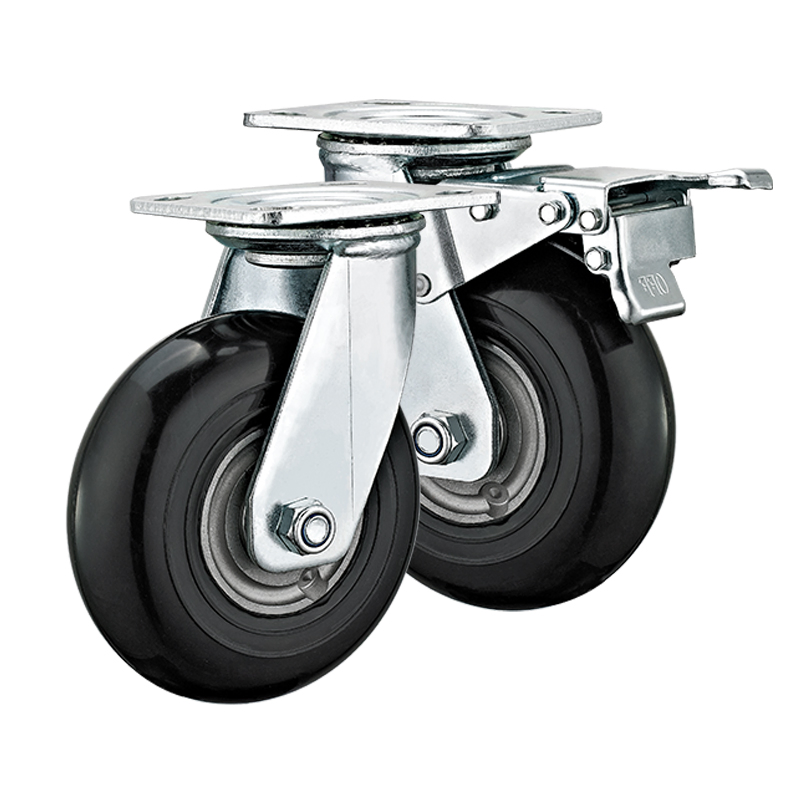 5"6"8" Heavy Duty Swivel Hand Trolley Wheel Castors High Elastic Rubber Wheels Industrial Casters