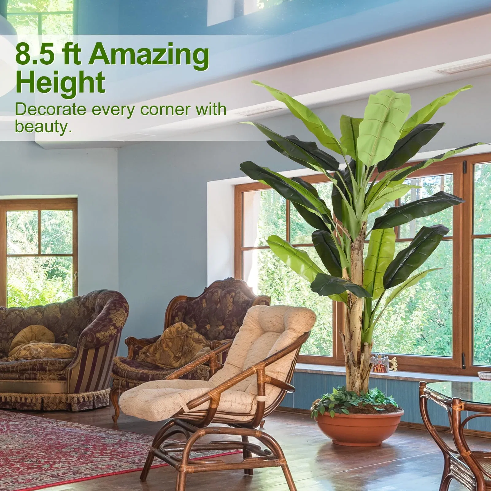 8.5FT Extra Tall Artificial Banana Tree