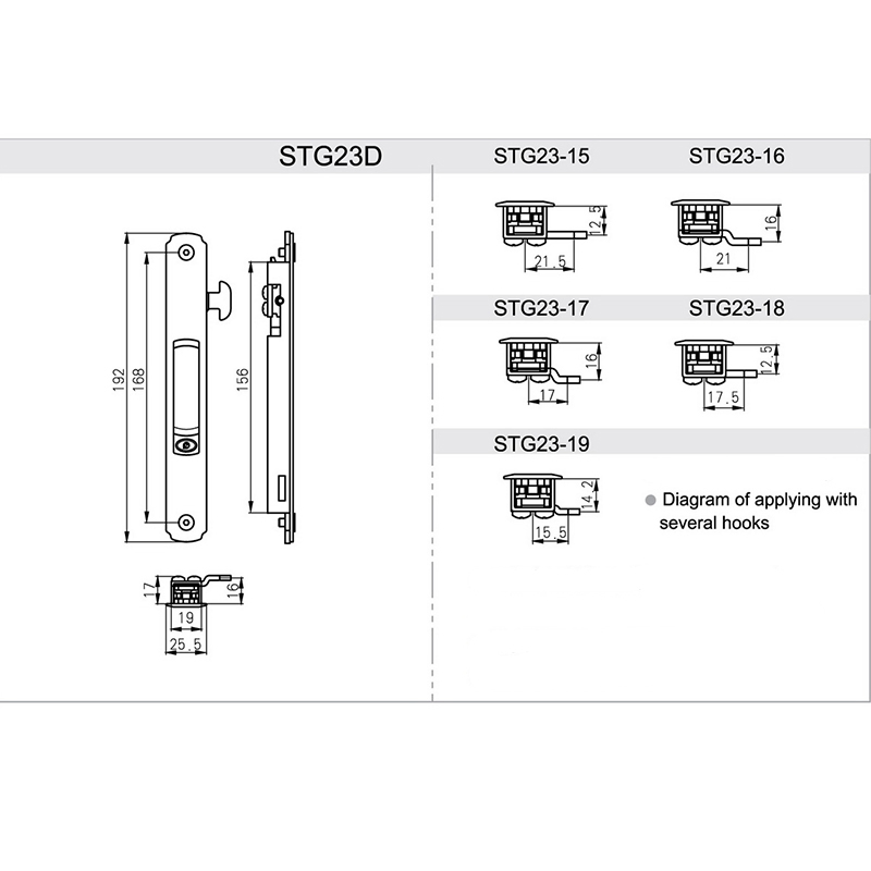 3h Factory Aluminum Sliding Window and Door Latch Lock Hardware Accessories-Stg23D