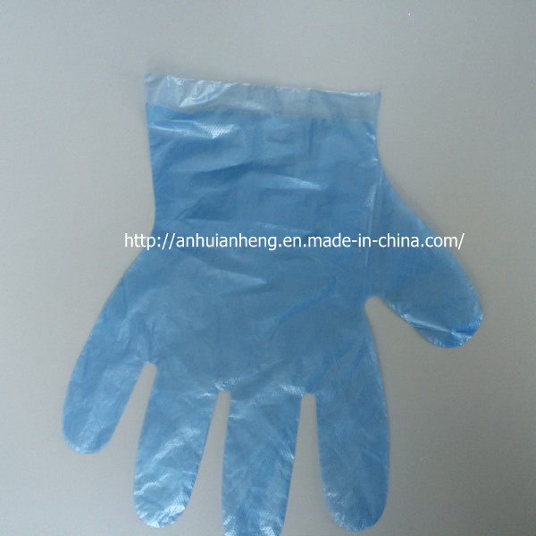 Disposable Blue Color Plastic Embossed PE Gloves for Food Handling Use