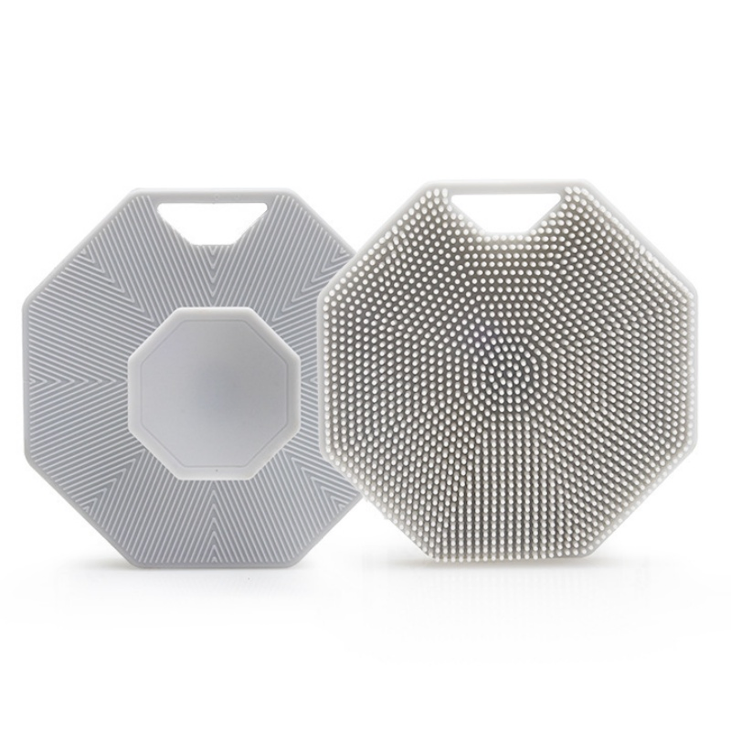 Men's Face Scrubber Hexagon Shape Silicone Face Scrubber Facial Cleansing Brush with Suction Cup