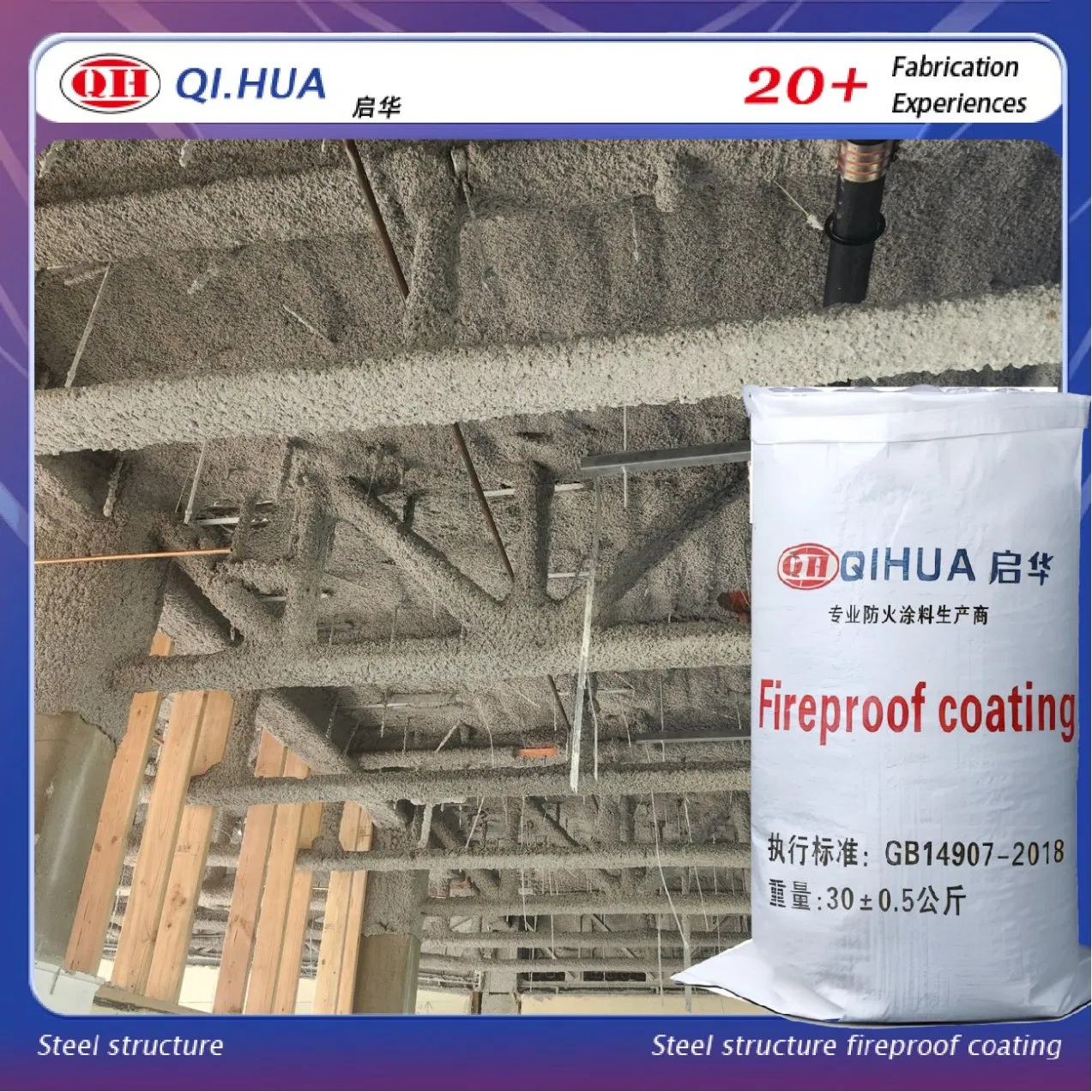 Thick Film Eco-Friendly Non-Intumescent Fireproof Coating for Steel Structures