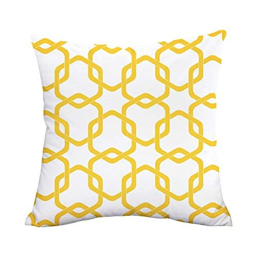 Linen Throw Cushion with Check Design Geometrical Design