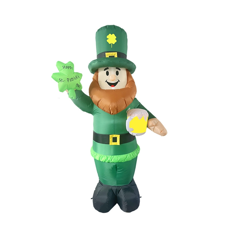 Irish Leprechaun Character Inflatable Lighted St. Patrick's Day Party Decoration