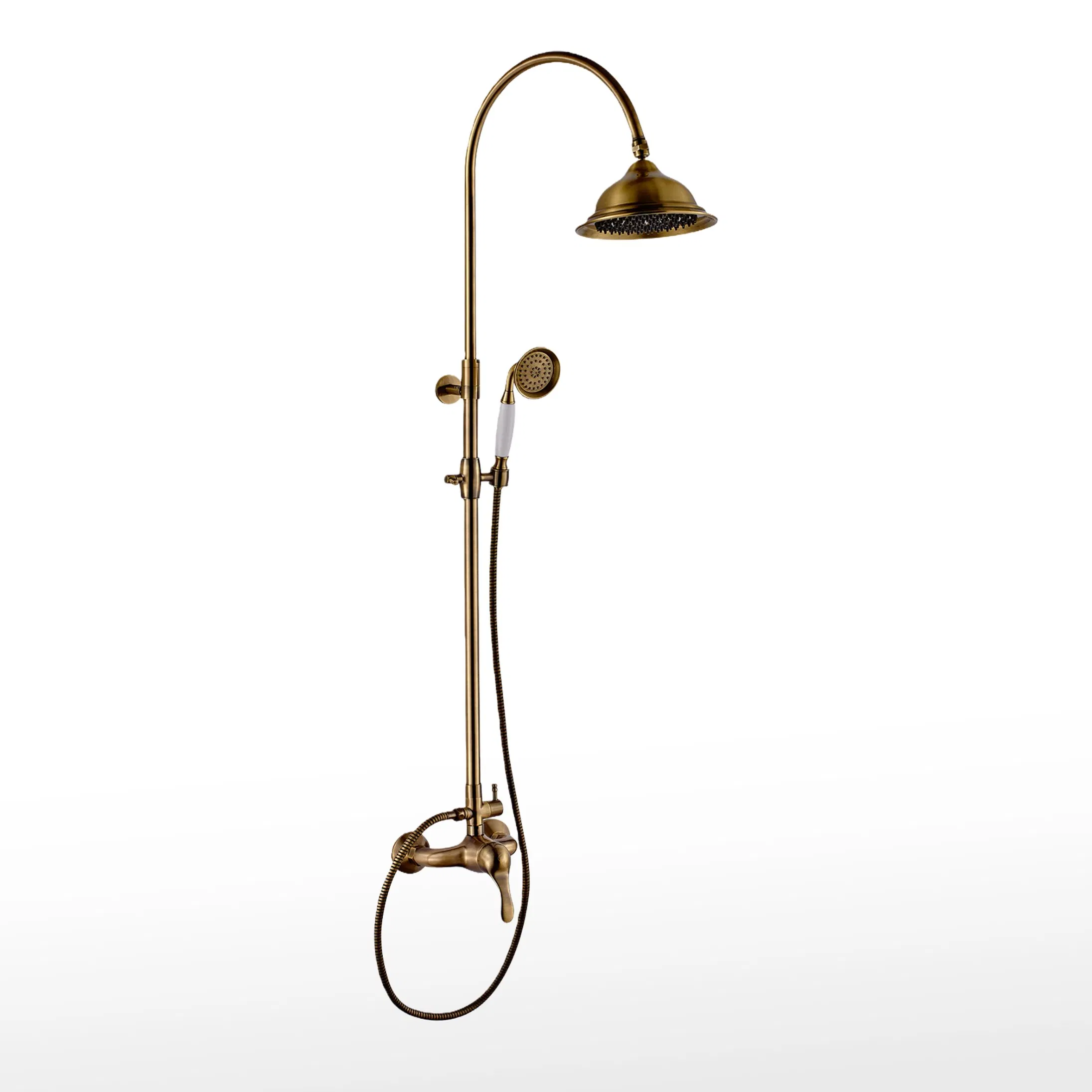 French Country Style Diamond Polished Surface Solid Brass Shower Faucet