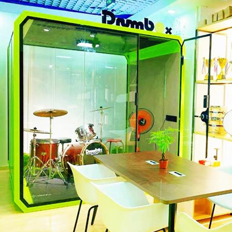 Office Meeting Pod Soundproof Telephone Booth Pods Acoustical Hollow Glass Sound Office Soundproof Cabin