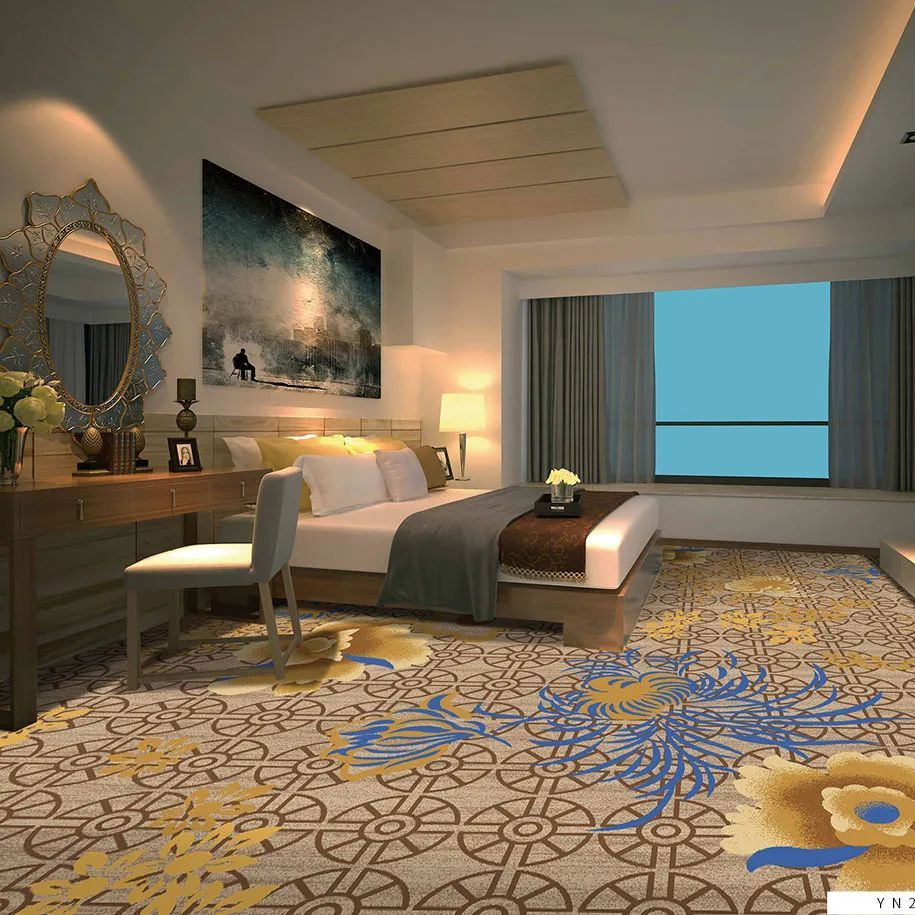 Wholesale Commercial High Pile Height Washable Printed Tufted Carpet for Hotel Room