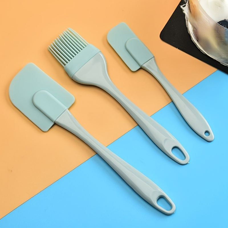 3-Piece Silicone Baking Tool Set Spatula, Sauce Brush & Cream Scraper