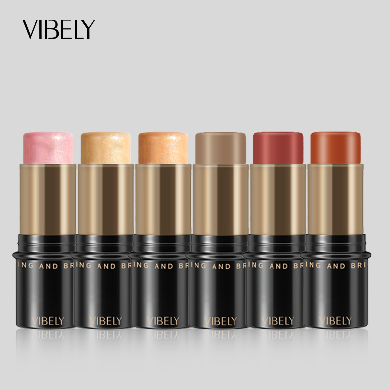 Makeup Lightweight Glitter Highlighter Contour Lip Cheek Waterproof Creamy Blush Stick