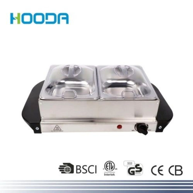 Customized 2*1.5L Electric Buffet Hotel Stainless Food Display Warmer Container