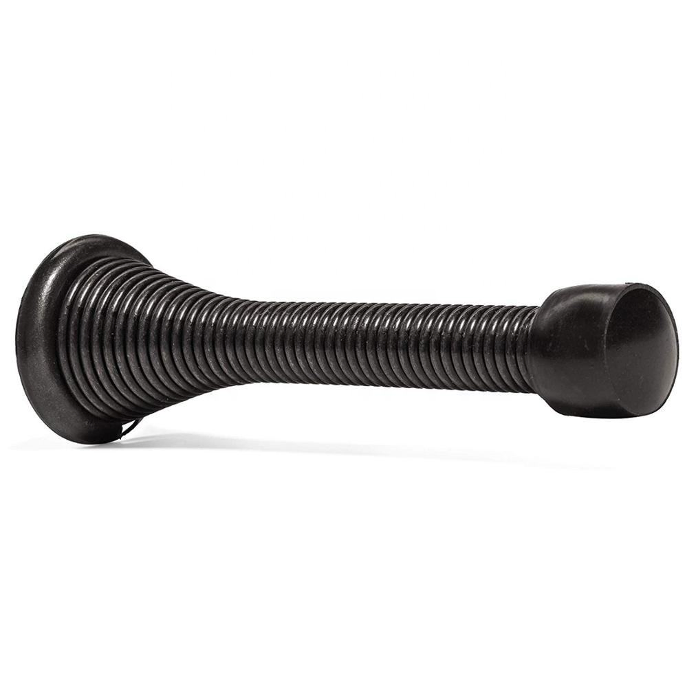 3-1/4 Modern Portable Safety Door Stop Sound Dampening Easy Install Spring Door Stopper Bathroom Iron Door Stoppers with Rubber