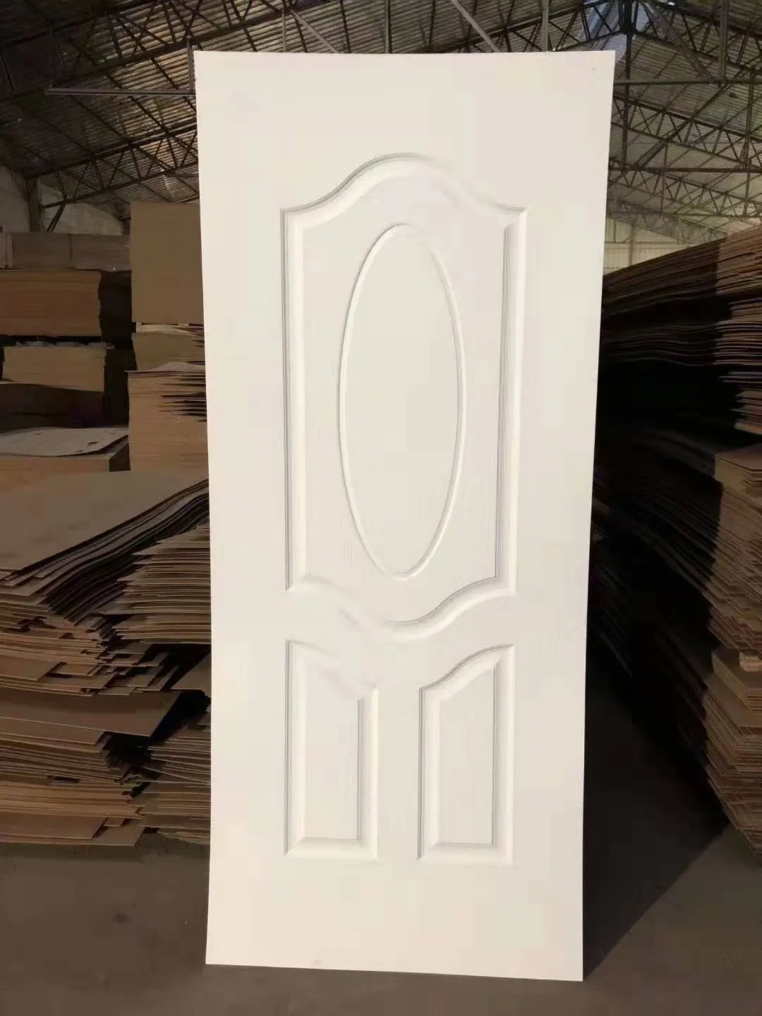2 Panel White Wooden HDF Door Skin for Internal
