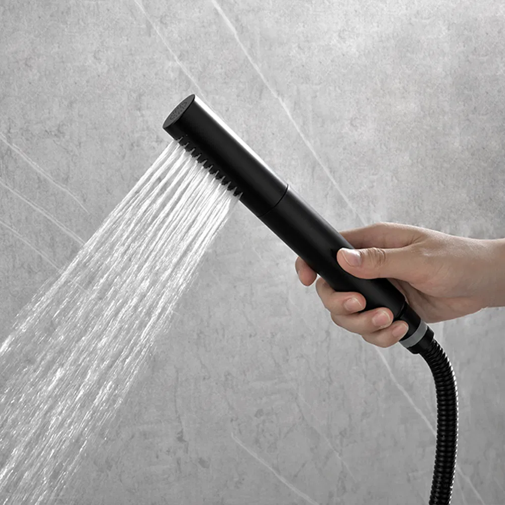 Gun Metal Coating Brass Shower Mixer Wall Exposed Bath Shower Set