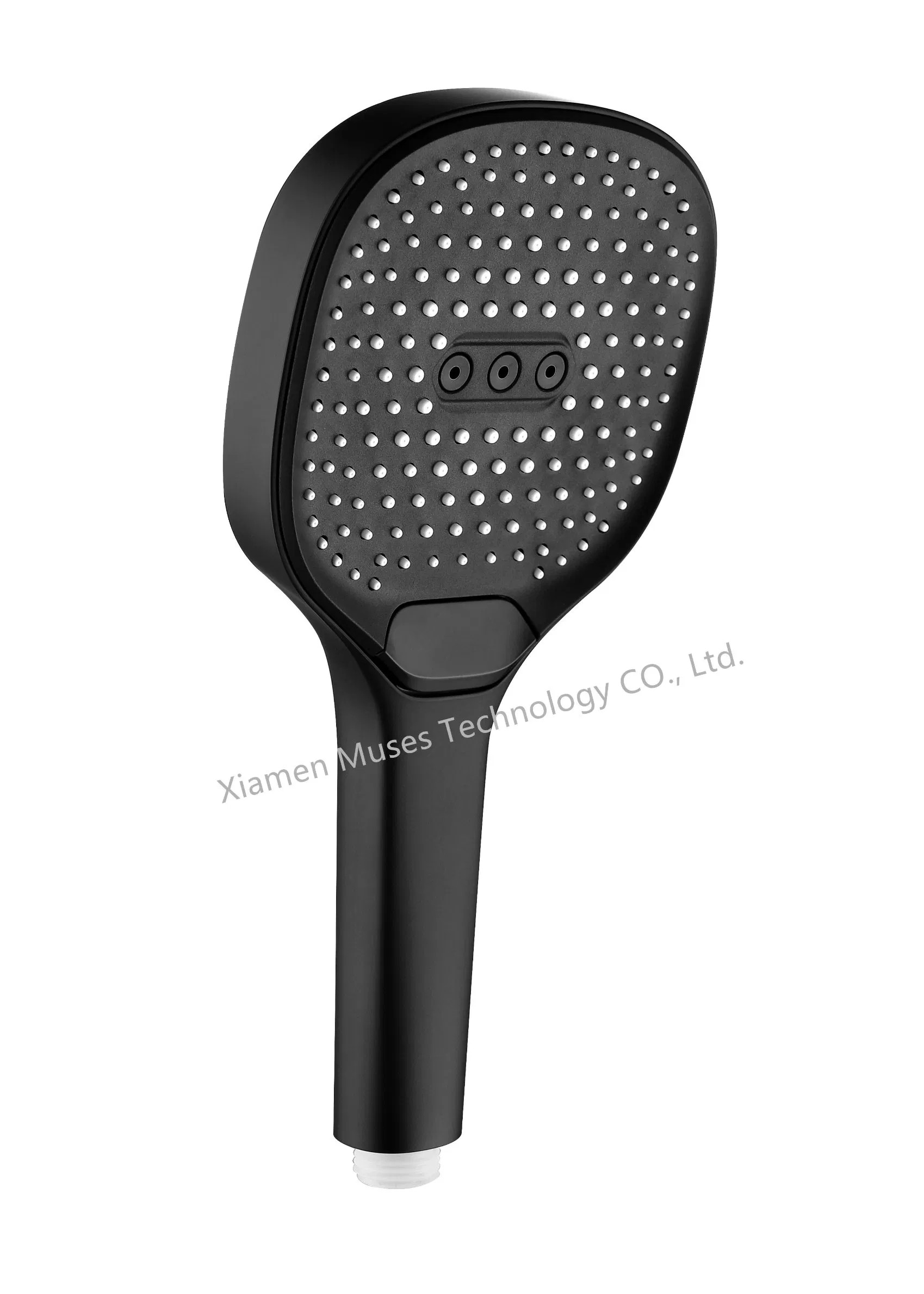 3 Functions Ktw Water Saving Toilet Lavatory Sanitary Ware Bathroom Top Quality Plastic Square Rain Bath Head Hand Held Hand Shower with Switch Button in Chrome