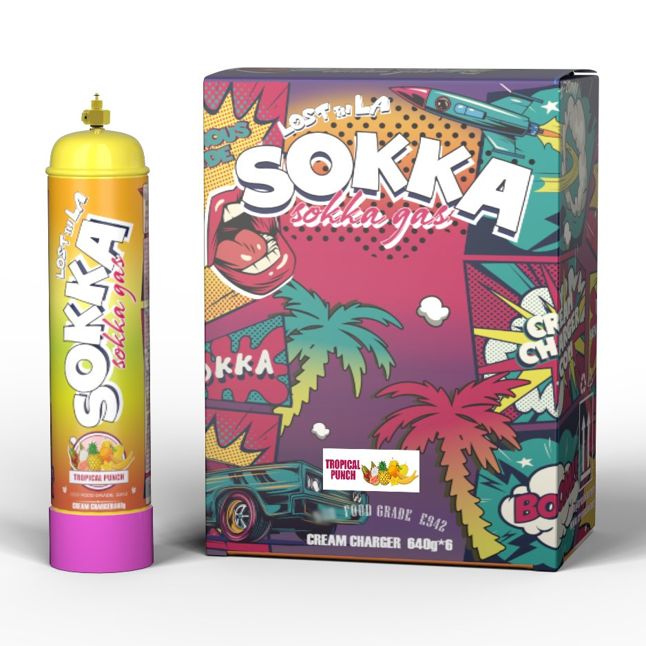 Cream Chargers 580g 0.95L Cylinder Sokka Food Grade Cream Charger