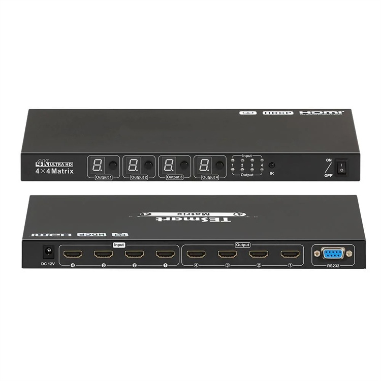 Custom 4 Port HDMI 4K 60Hz Splitter with S/Pdif & L/R 4K Video Switcher 1X4