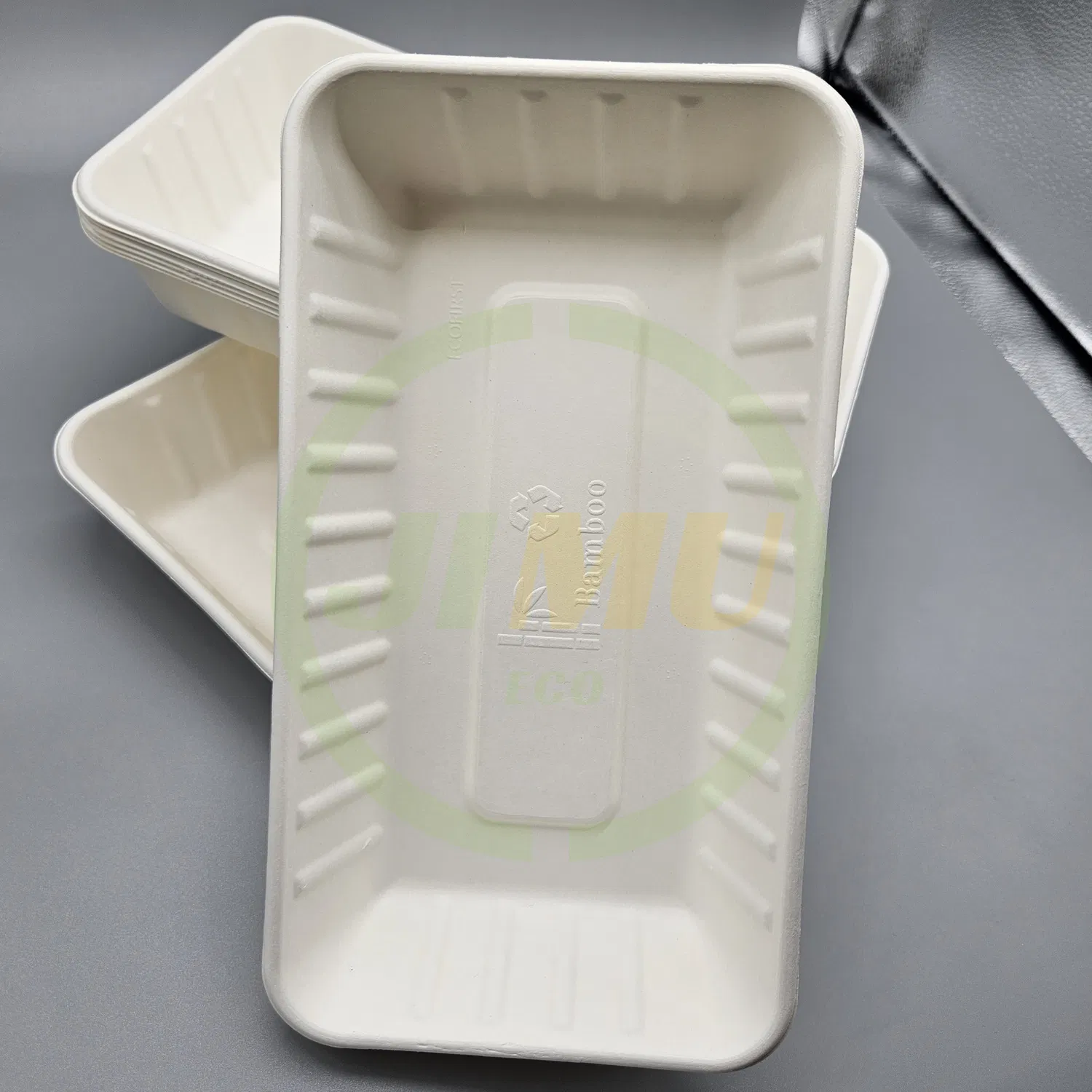 100% Biodegradable Disposable Rectangular Dish Size 27cm Salad Tray