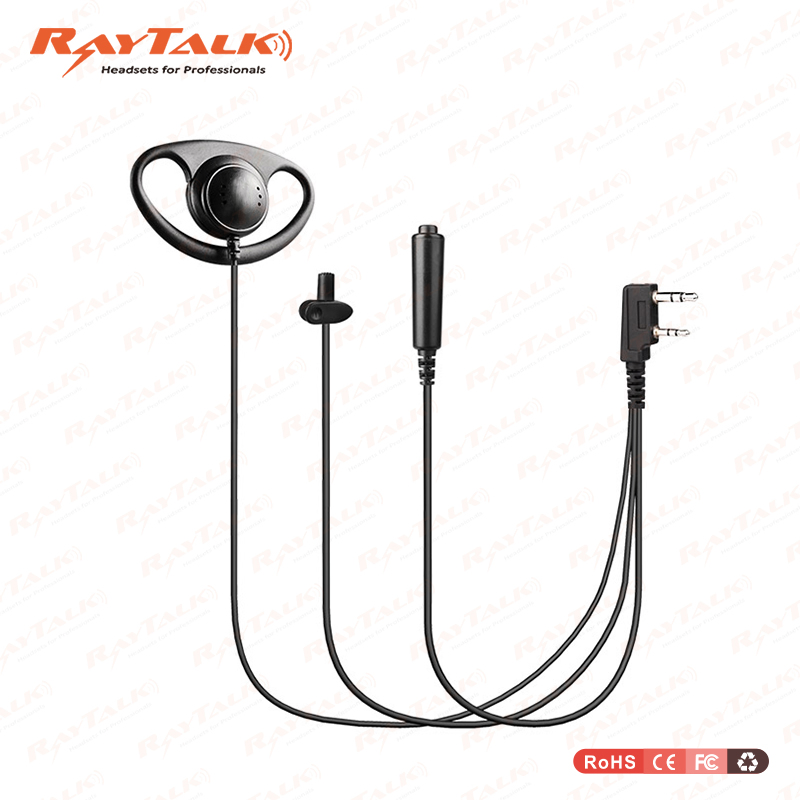 3-Wires D Shape Earpieces for Kenwood 2 Pin Radios Tk208/Tk220