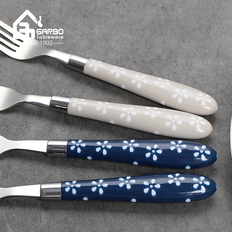 410ss Matt Polish Stainless Steel Fork with PP Plastic Handle Sinner Fork
