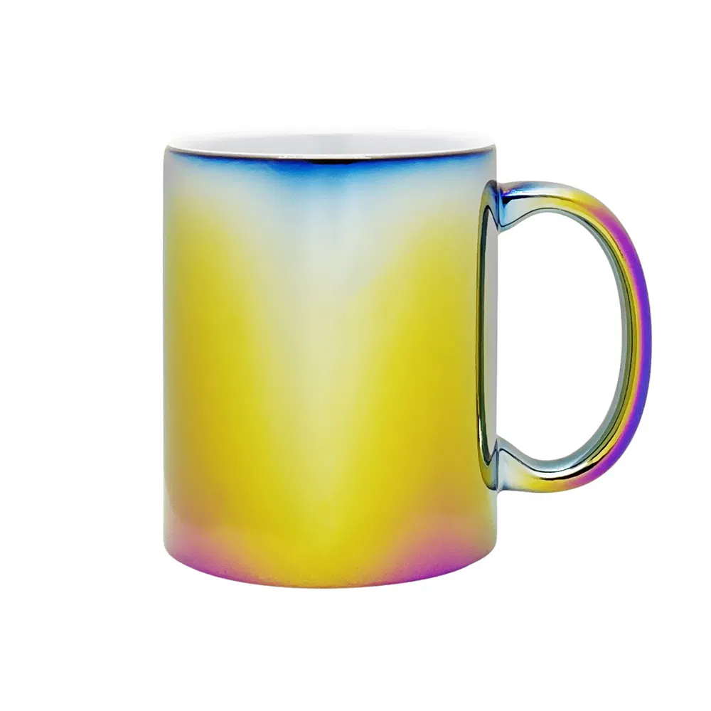 11 Oz Ombre Metallic Plated Ceramic Mug Graduated Electroplated Finish From Light to Dark for Unique Branded Gifts