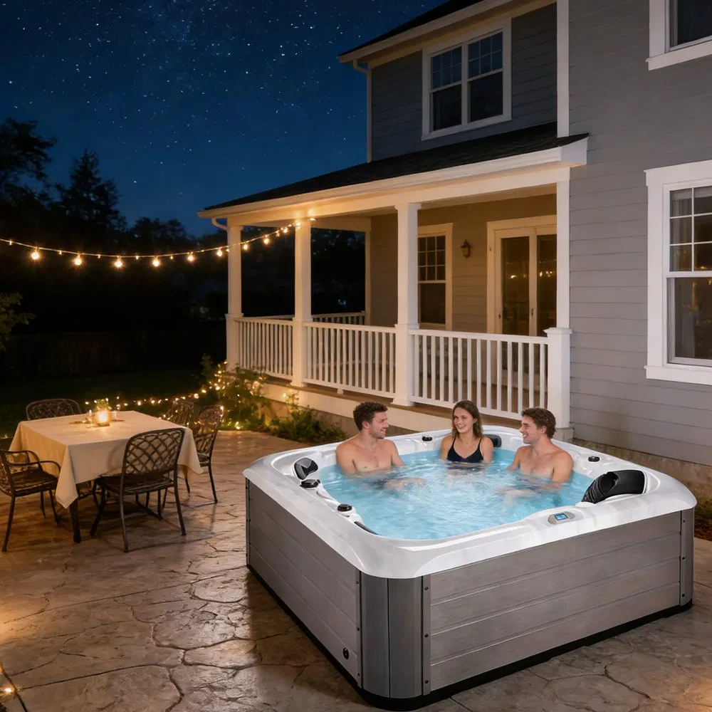 Sunrans CE/ETL Certified Ergonomic Hot Tub 5 Seats and 1 Lounge Design with Multi-Zone Powerful Jets