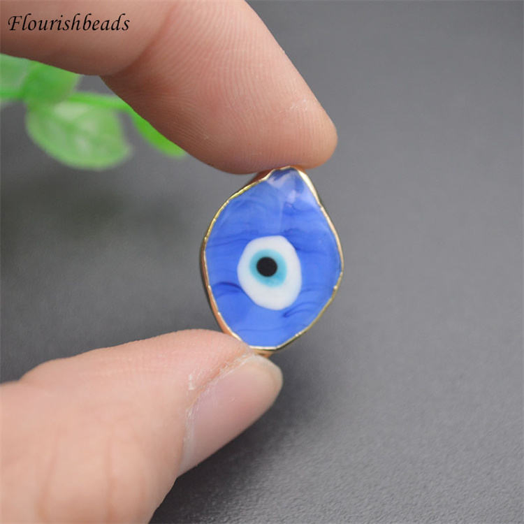 Gold-Plated Multi-Colors Evil Eye Glass Coloured Glaze Loose Beads for Jewelry Making