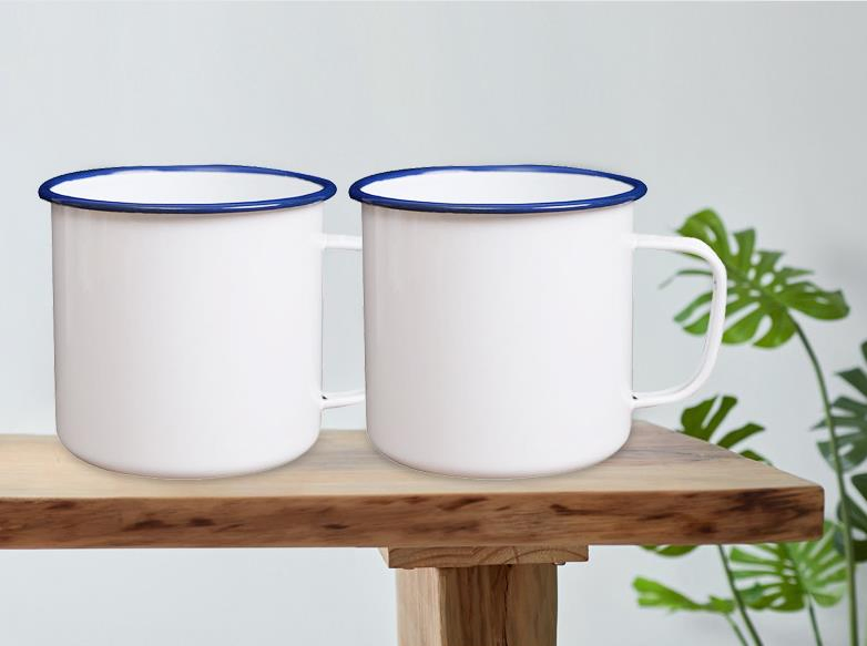 Wholesale 12oz Metal Tea Cup Festival Enamel Gift Coffee Mugs