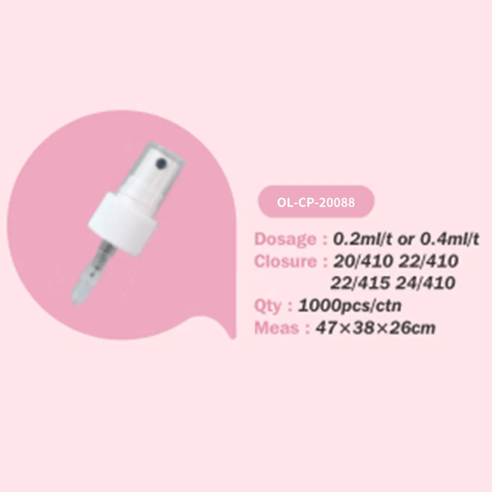 High Quality Transparent PP Cover 24/410 Ribbed Closure Fine Mist Sprayer Pump