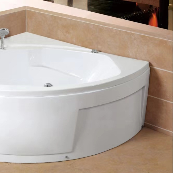 Угловая ванна с гидромассажем, белая