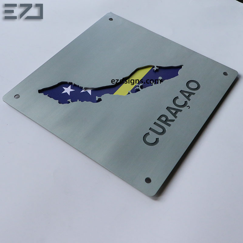 National Flag Hollow out Stainless Steel PVC Apartment Wall Mounted Door Plates