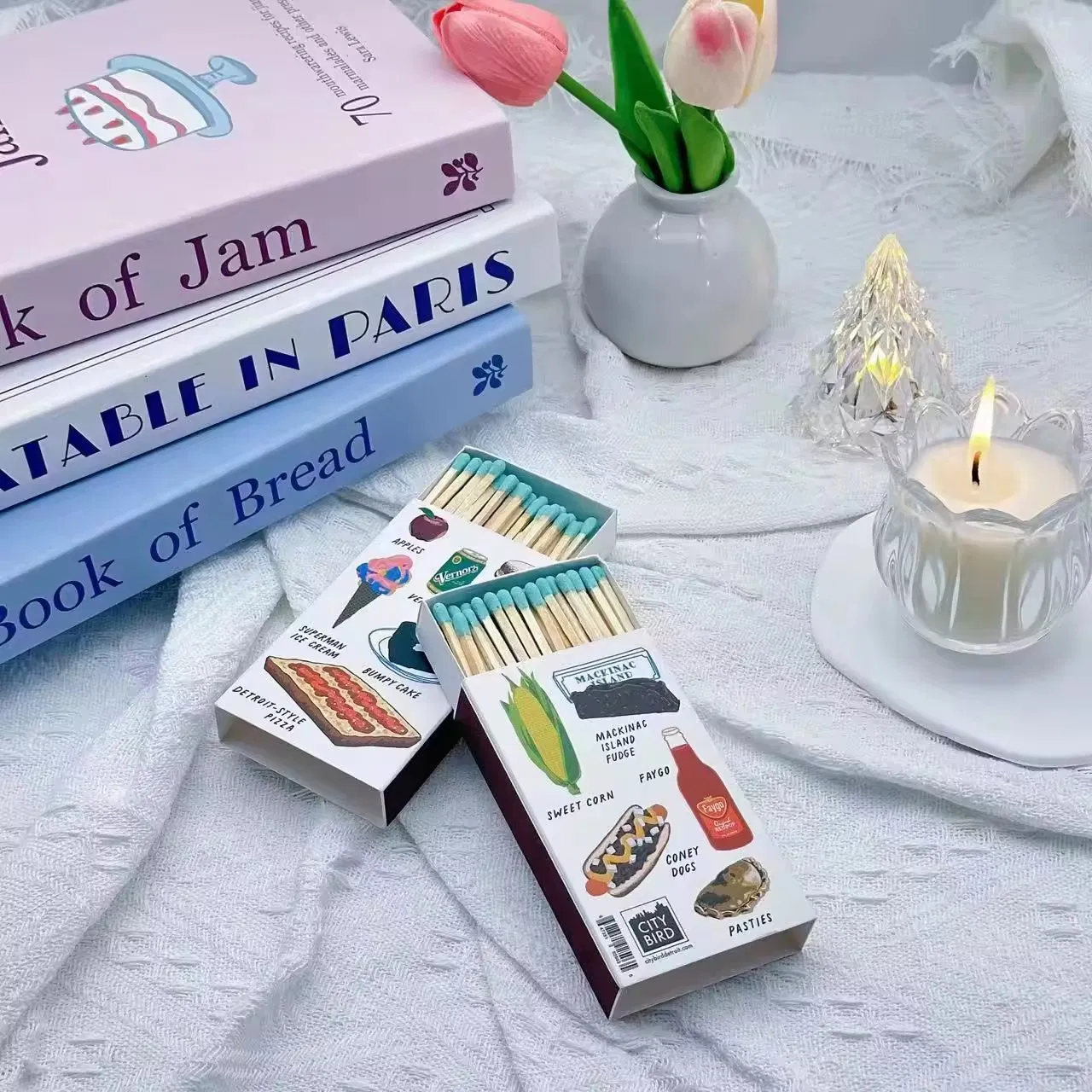 Large Household Box Candle Match Box Customize Advertising Hotel 4inch Wooden Long Safety Matches