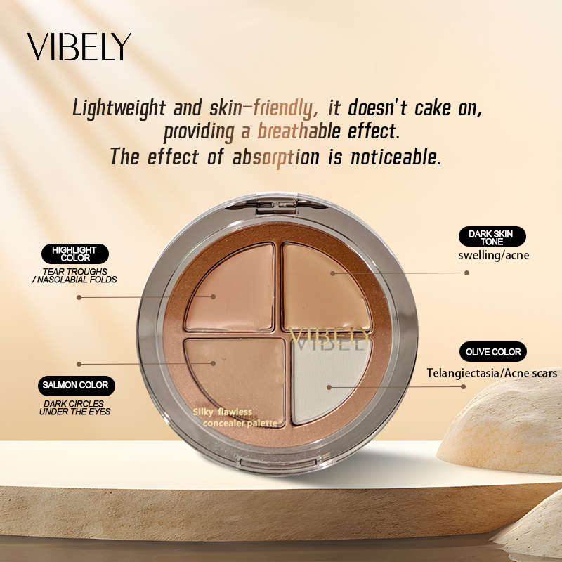 4-Color Facial Concealer Contouring Palette Long-Lasting Waterproof Oil Control Concealer Palette