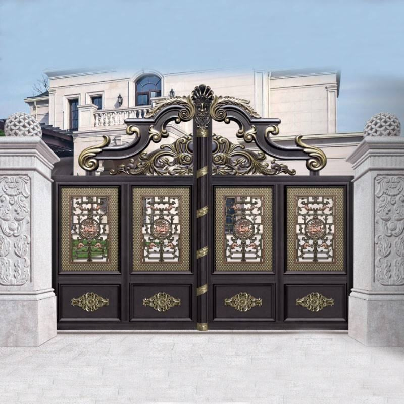 Residential Courtyard Aluminum Gate Door with Automatic Intelligent Operators Aluminum Entrance Doors