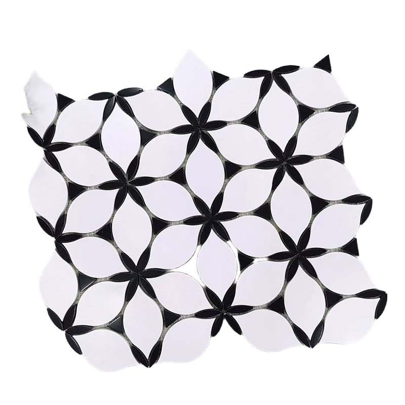 Manufacturer Popular Waterjet Mosaic Flower Design Parquet Tiles Wall Mosaic