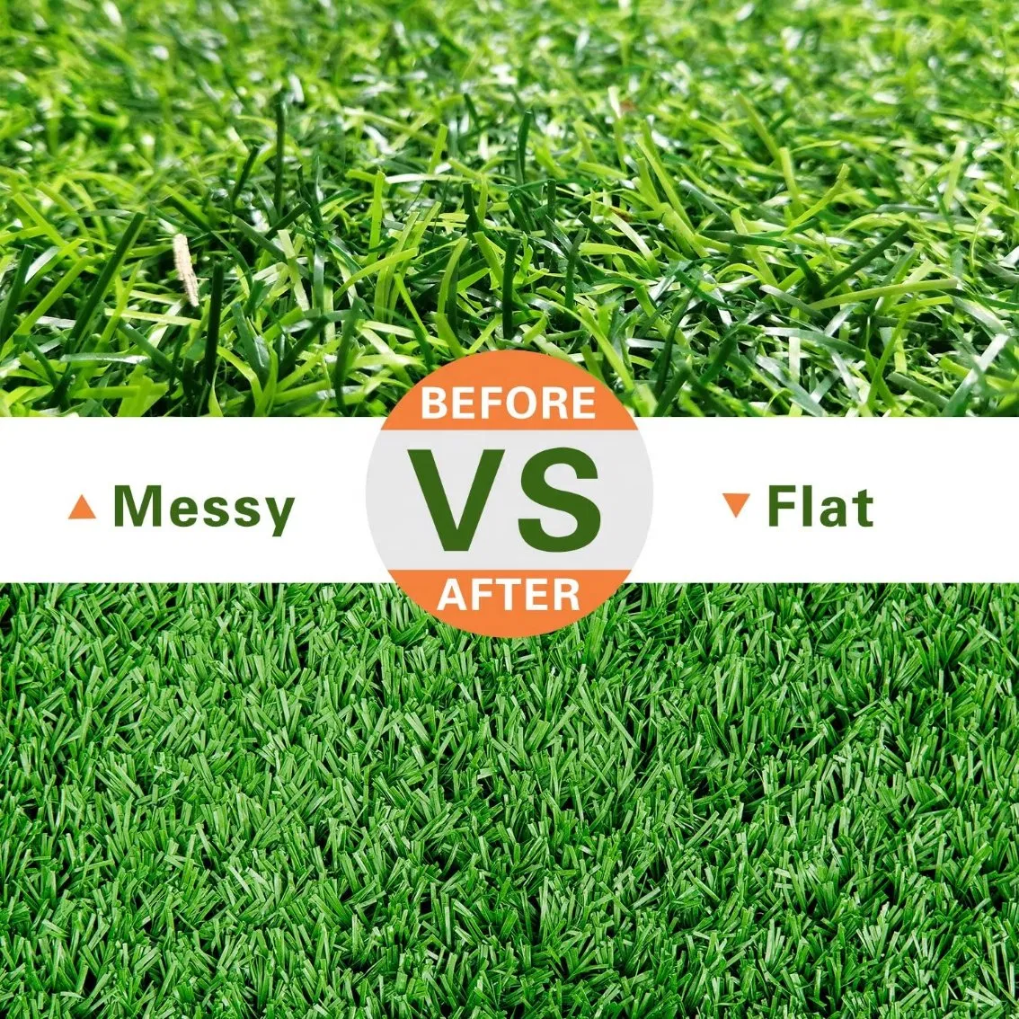 Factory Dual Function Artificial Turf Lawn Grass Cleaning Brush & Rake with Telescopic Handle Garden Sweeper Tools