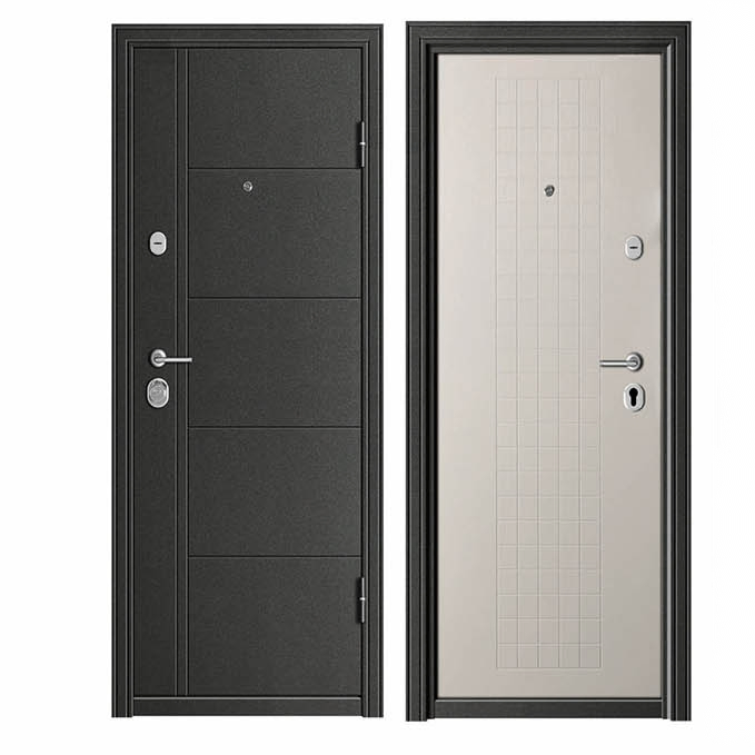 White Black Household Exterior Russian Main Entry Security Door Rock Wool Filled Russia Steel Door for Home
