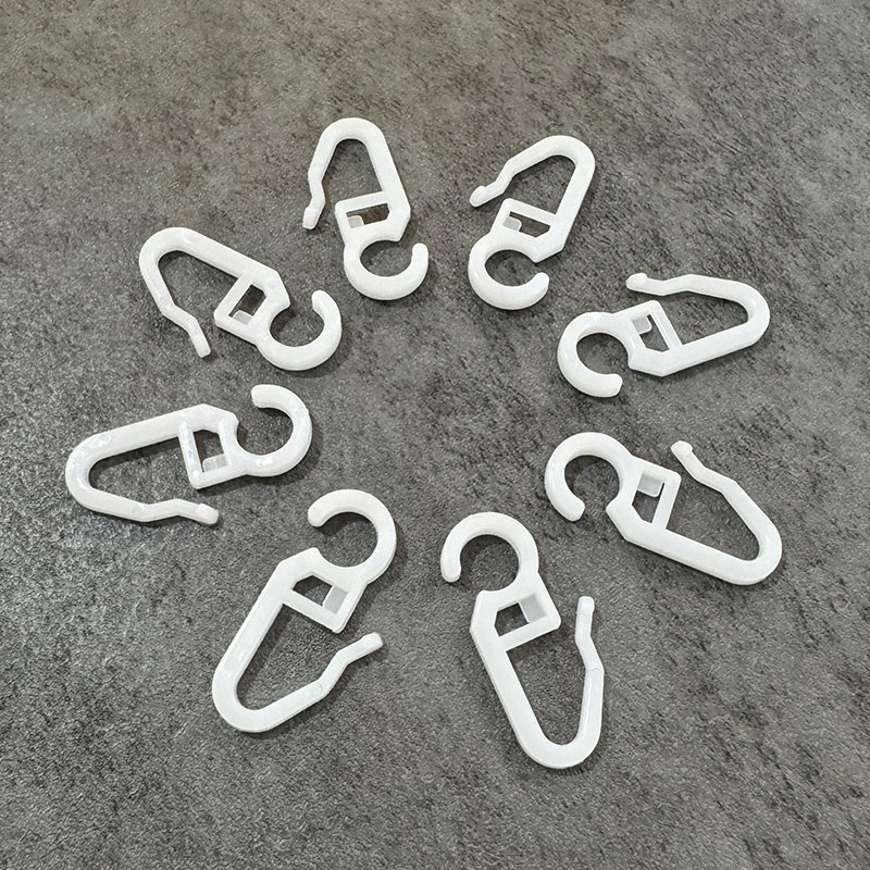 Factory Price Office Decor Ceiling Curtain Track Accessories White Plastic Curtain Hooks