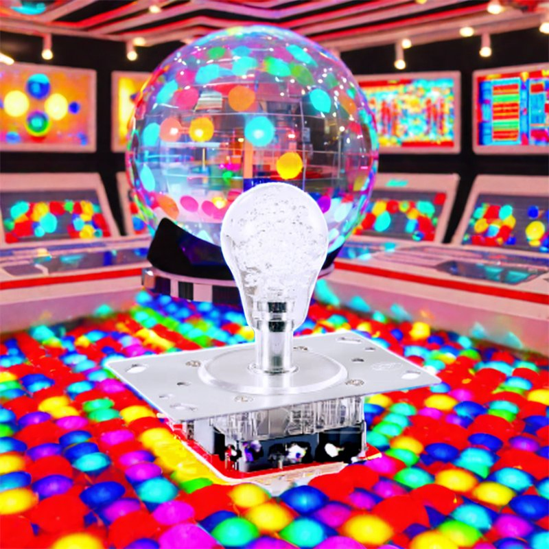 Джойстик для игрового автомата с подсветкой и прозрачным шаром