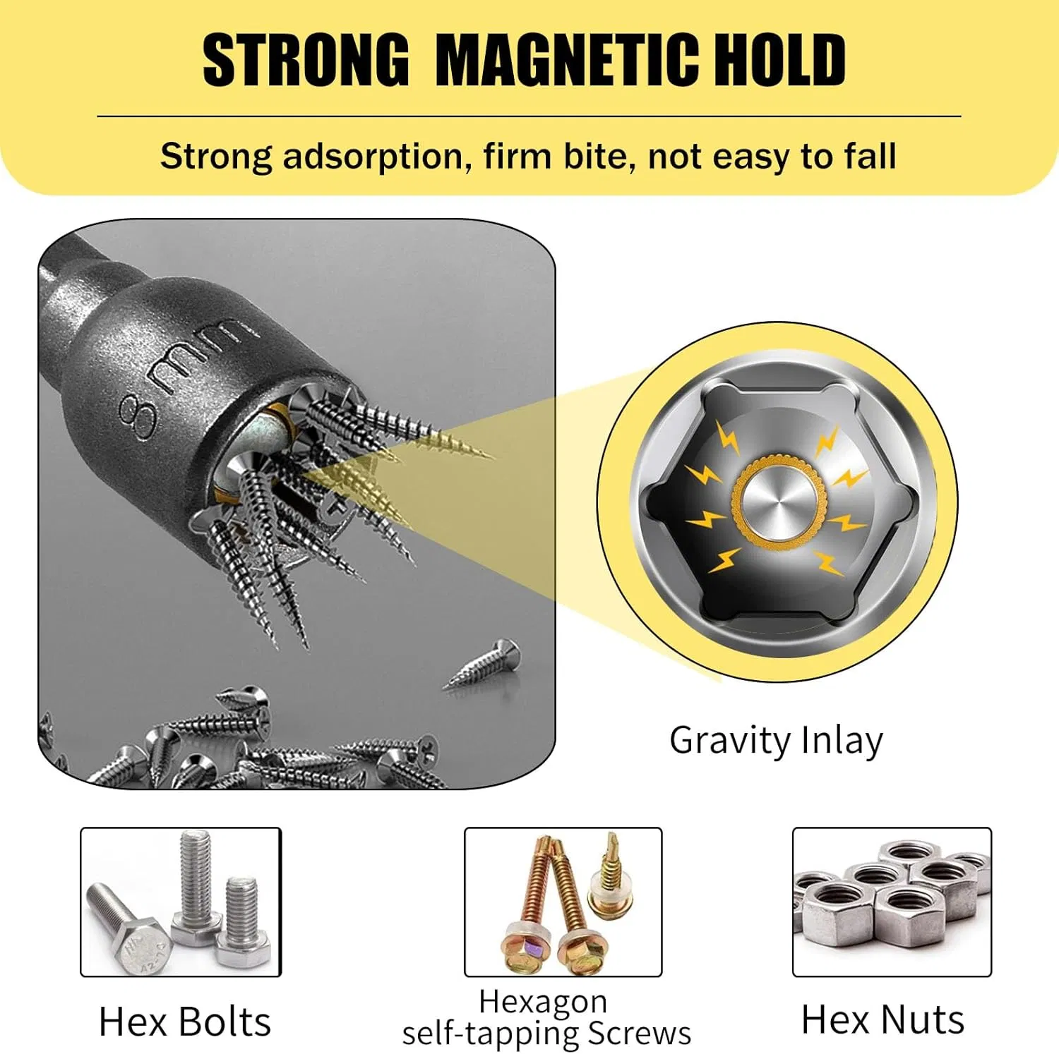 Hex Magnetic Power Socket Adapter Drill Bit Nut Driver for Power Tools