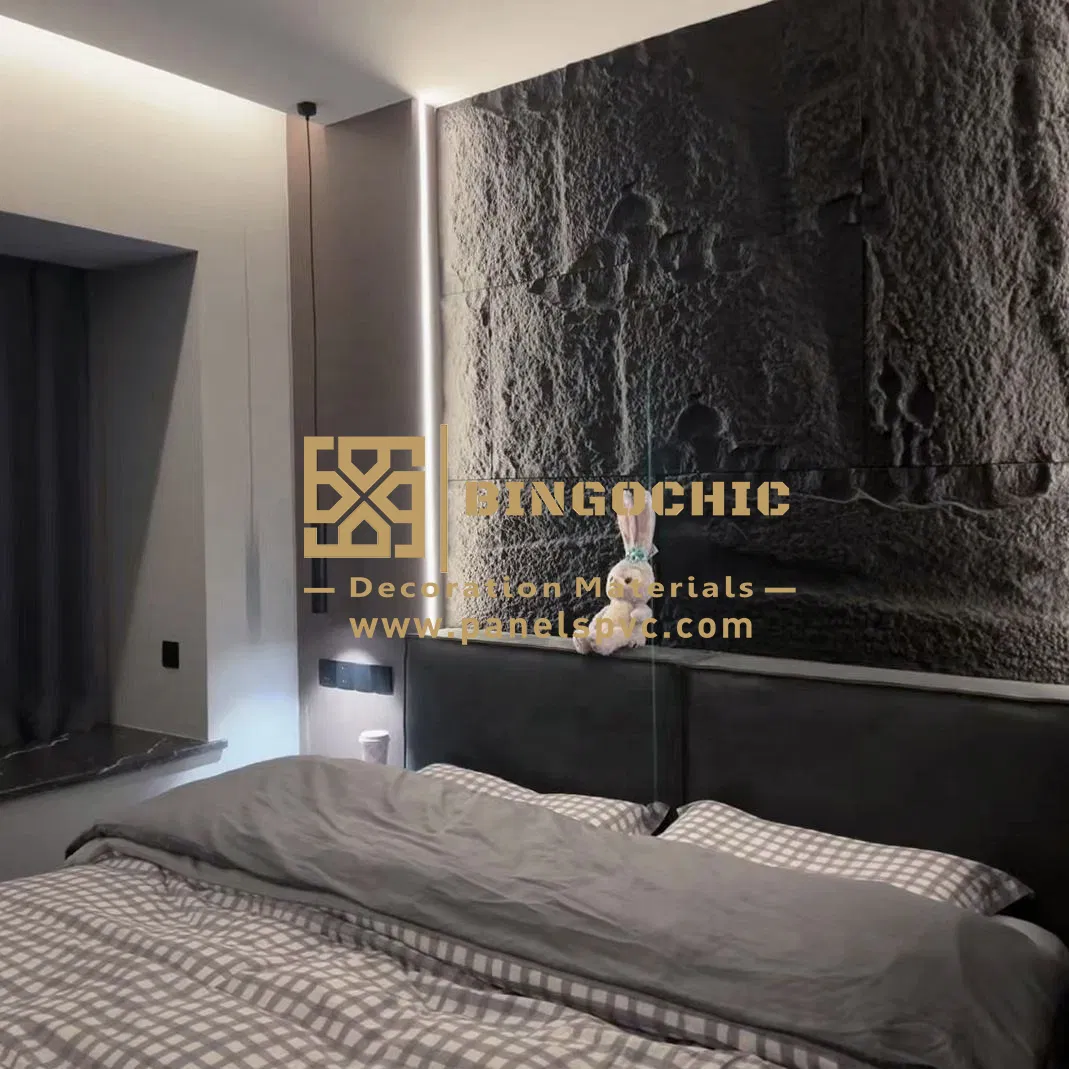 Fast Installation PU Cultural Stone Dark Grey Color Polyurethane Stone Panel for Home Decoration